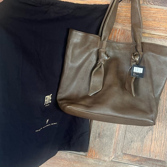 FRYE Nora knotted tote BNWT color is Khaki $248 - Picture 15 of 16